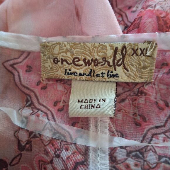 One World tank top with coverup 2 PC live and let live XXL pink sequined - Picture 6 of 7